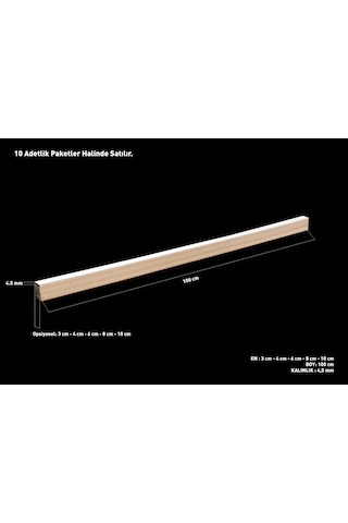 Boyanabilir Dekoratif Duvar Çıtası 6 Cm Genişliği 10'Lu Set