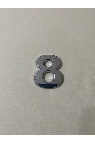8 Sekiz Numara Yapışkanlı Daire Bina Villa Kapı Numarası Krom Crom 4 Cmx5cm No:8 Plastik