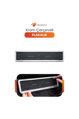 Krom Çerçeveli Plakalık Universal Araç Plaka Çerçevesi Dayanıklı Şık Tasarım 2 Adet