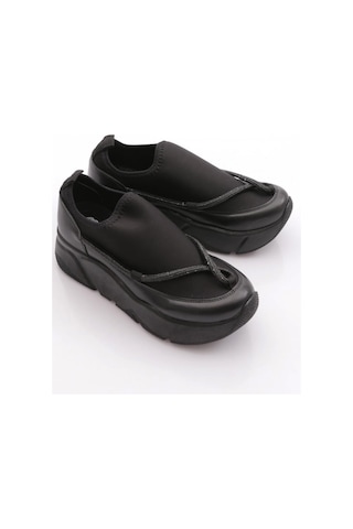 Dgn M405 Kadin Kalin Taban Silver Taşli İp Detayli Sneakers Ayakkabi Siyah