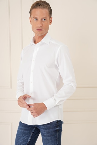 Efor Slim Fit %100 Pamuk Non Iron Kumaş Klasik Beyaz Gömlek Gk 735 Beyaz