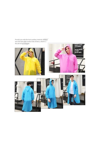 Sones Tek Kullanımlık Peva Çevre Şeffaf Yağmurluk Açık Hava Yürüyüşü Siyam Yağmurluğu Turuncu