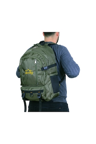 Strong Bag Strong 17-18.4 İnch Laptop Bölmeli Büyük Boy Sırt Çantası ,dağcı Çantası,seyahat Kamp Çantası Haki Yeşil