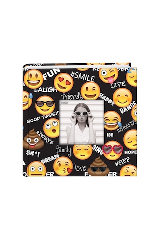 Lexroo Ev-246emj Emoji 200 Pkt 4x6 Fotoğraf Albümü Fotoğraf Albümü, Kağıt, Siyah, Cep