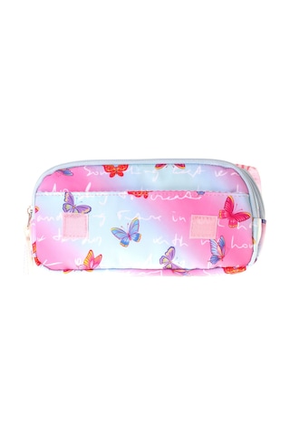 Wow Generation Taşıma Askılı Kız Çocuk Butterfly Baskılı Şık Kalem Çantası Turkuaz - Pembe - W6077