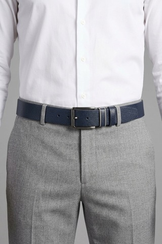 Firuze Tekstil Ltd Şti Hakiki Deri Erkek Spor Kemer - Kot Ve Jeans Pantolon Uyumlu 4 Cm Açık Lacivert