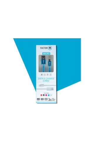 Factor-M Mıcro Data Kablo 3A 1.20M Mavi Fm-3A120Mm