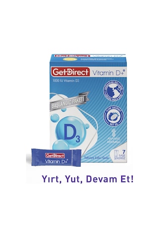Vitamin D+ Başlangıç Paketi 1000 Iu Vitamin D3 Içeren Takviye Edici Gıda 7 Saşe