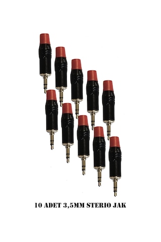 3.5 Mm Stereo Çivi Jak Lehim Tipi Fiş Kulaklık Aux Bilgisayar Ses Kablosu Giriş Tamir Jakı 10 Adet