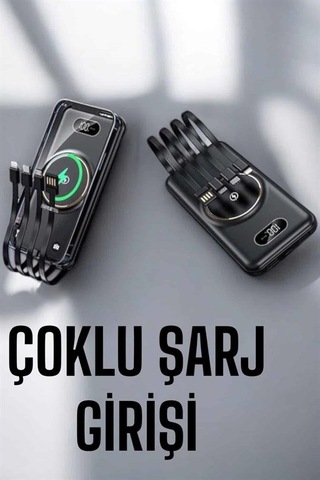 Hızlı Şarj Dijital Göstergeli Powerbankli Çoklu Şarj Özelliği Çok Renkli 90123785