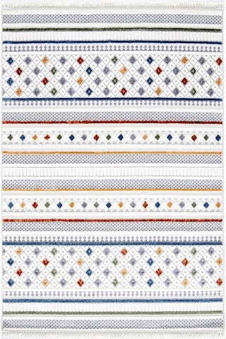 Çam Halı Enti Halı Polo 7801 Multi İskandinav Desenli Renkli Makine Halısı