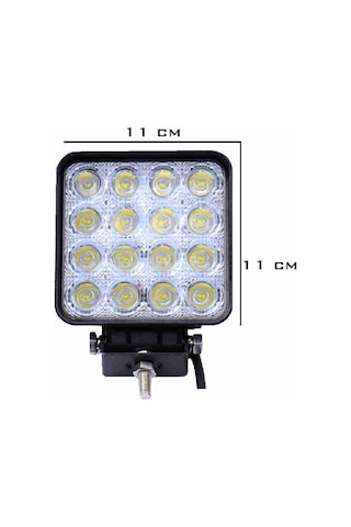 Off Road Sis Farı Sis Lambası 16 Led Kare 2'li Paket Beyaz