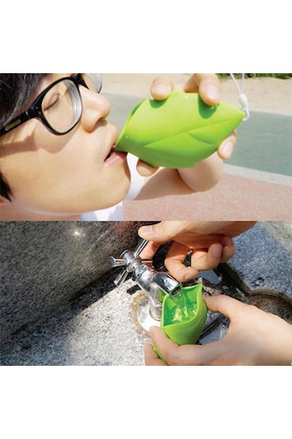 Mavi Açık Kamp Kılıfı Seyahat Yürüyüş Hayatta Kalma Aracı Yaprak Silikon Cep Bardak Depolama Su Bardağı Katlanır Mavi