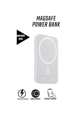 Magsafe Uyumlu Wireless Powerbank 5000 Mah Pd 22.5w Magnetic Şarj Kablosuz Güç Bankası Çok Renkli