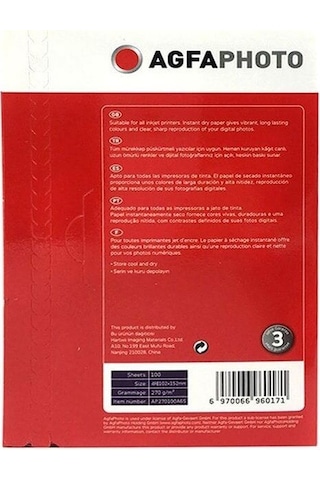 Agfa Hıgh Glossy Photo Paper 15x21 A5 270 Gr 100lü