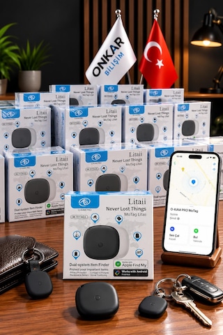 Okam Tag Apple iOS  & Android Uyumlu Airtag Akıllı Gps  Siyah 1