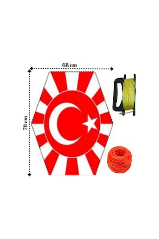 Uçurtma Çıtalı Bayrak Modeli Yedek İpli 1 Adet Artlantis Çıtalı U