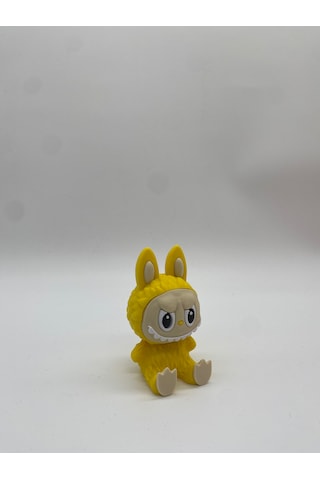 Oturan Dekoratif Labubu Figürü, 3d Baskı, Sarı