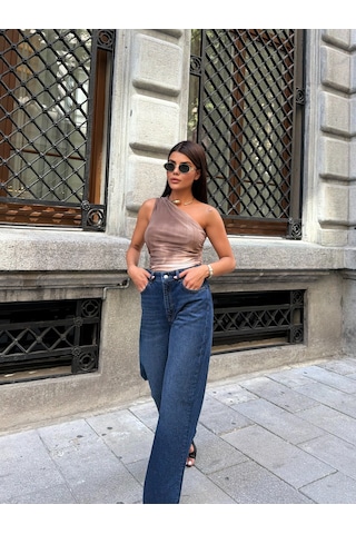 Out Of Standart Kadın Straight Leg Normal Bel Düz Paça Jean Pantolon İndigo