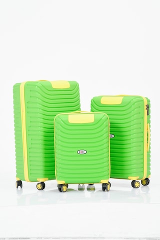 Keo-plus Yeşil-sarı 3 Lü Set Silikon Kırılmaz Pp Valiz Çok Renkli