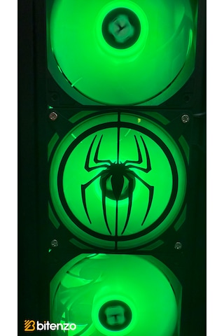 Örümcek Logolu V2 120x120 Mm Pc Fan Kapağı - Masaüstü Bilgisayar Fan Kapağı Siyah