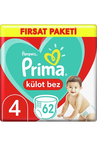 Prima Külot Bez Fırsat Paketi 4 Beden 2x62 124 Adet 4 Numara