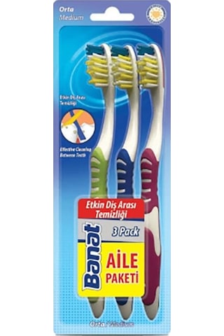 Banat Etkin Diş Arası Temizliği 3'lü Aile Paketi Diş Fırçası