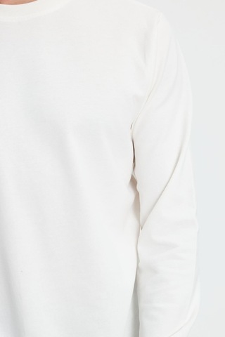 Tudors Erkek Relax Fit Rahat Kesim %100 Pamuk 2 İplik Bisiklet Yaka Beyaz Sweatshirt-41515 Beyaz