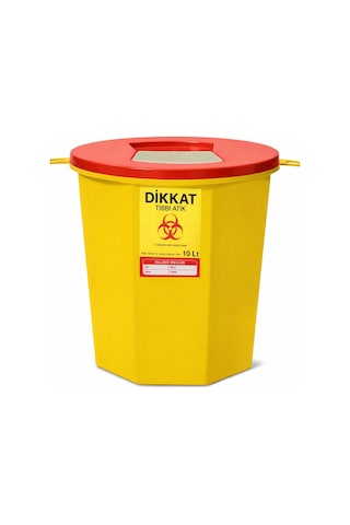 Tıbbi Atık Kovas Sarı, Enfekte Kovası Sarı Renk , Hijyenik Ve Güvenli Kullanım 10 Litre Tüm Adetler Bordo