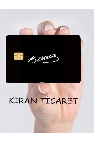 Atatürk Imzası Sticker Kart Kaplama - Banka&kredi&papara&tosla Ve Ulaşım Kartı Diğer