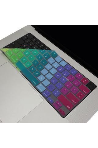Macbook Uyumlu Us İngilizce Klavye Koruyucu Amerikan Enter M1-m5 A2681 A3113 A3240 A3449 A2941 A3241 A2442 A2779 A2992 A2485 A2991 Keyboard Cover Touch Id Pembe Yeşil