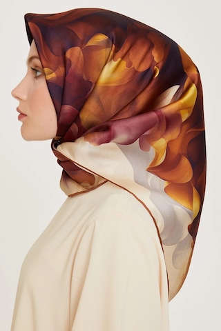 Armine Nostalji Serisi Twill İpek Eşarp 9244d-01 01-acı Kahve-bej