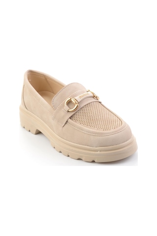 Bambi Bej Kadın Loafer Ayakkabı K01536103737 Bej