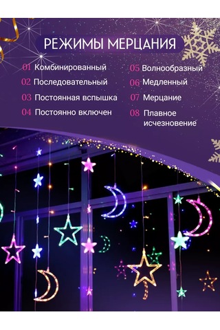 Ketrarum Pencere İçin 3m Yıldız Ve Ay Işıklı Süs 175742812 Beyaz