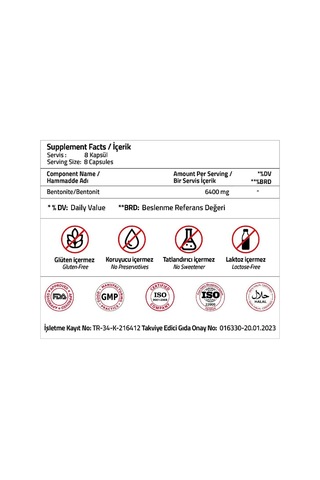 Bentonite 6400 Mg 240 Capsules