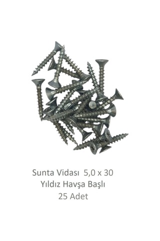 Sunta Vidası, 5,0 X 30 Mm, 25 Adet, Yhb Vida 5 x 30