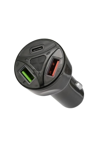 Lexroo Apera Bn72 55w Araç İçi Çakmaklık Hızlı Şarj Aleti Pd Quick Charger 2 Usb 1 Type-c Çıkış Standart
