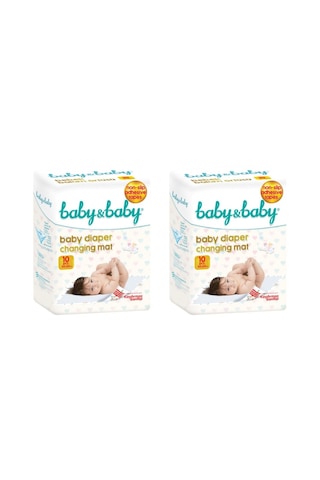 Baby & Baby Kaydırmaz Bantlı Bebek Bakım Örtüsü 60 x 60 CM 2 x 10 Adet