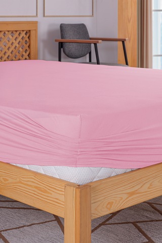 Penye-likralı Lastikli Çarşaf, 180 200 Battal Boy %100 Pamuk-elastan Örme Kumaş, 200 Gr/m² Pembe