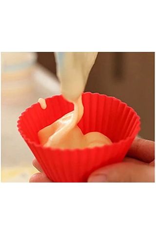 Bybirgül Kırmızı 18 Li Silikon Mini Kek Kalıbı ,muffin ,browni