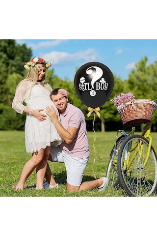 Girl Or Boy Siyah Cinsiyet Belirleme Balonu Erkek Bebek 18 Inc