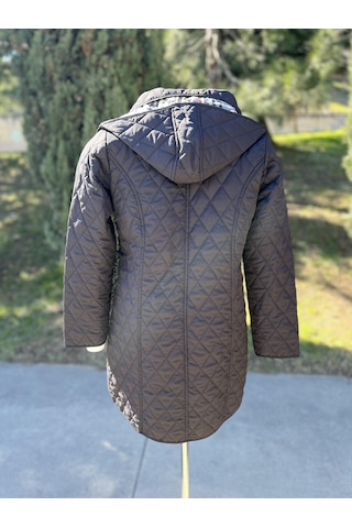 Kadın Ekose Mont Siyah 95 Cm Çok Renkli