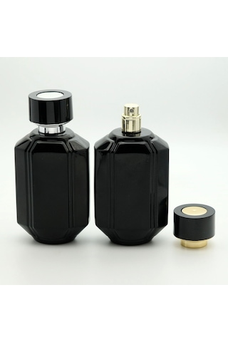 Parfüm Ve Kolonya Şişesi 100 Ml 3 Adet Siyah Özel Kolay Kapama Cam Şişe