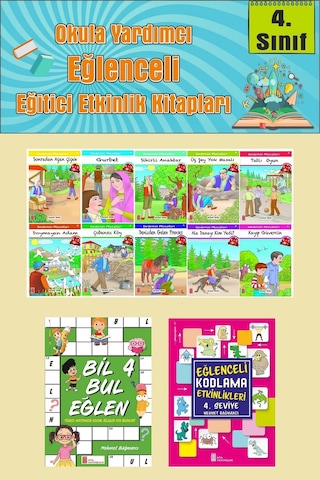 4.sınıflar İçin Okumayı Sevdiren 10 Lu Hikaye Seti -bil Bul Eğlen-kodlama 3 Okulda Evde Tatilde