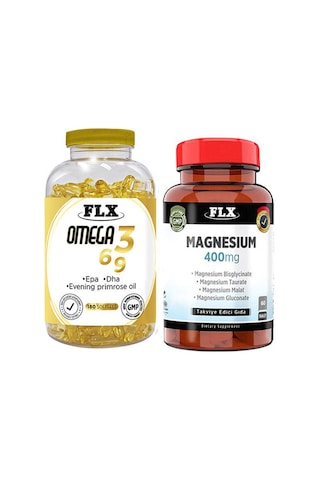 Flx Omega 3-6-9 180 Softgel + Flx Magnezyum Malat 60 Tablet