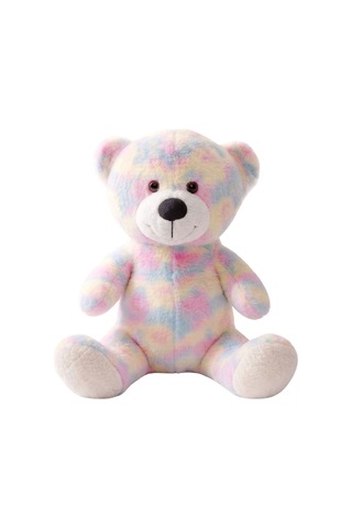 50 Cm Yumuşak Peluş Gökkuşağı Ayıcık Peluş Ayı Hediyelik Peluş Beyaz - Siyah