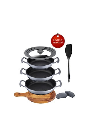 Brioni Try Cook 7 Parça Sahan Seti Gri Gri