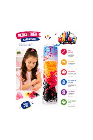 5 Adet Kopmayan Renkli Lastik Saç Tokası Karma Renk Esnek Saç Lastiği Kız Çocuk Kadın Çok Renkli
