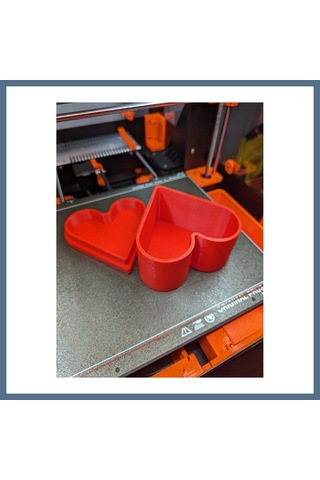 Buradabulabilirsin 3d Baskı Kalp Şeklinde Kapaklı Hediye Kutusu Dekoratif Takı Yüzük Saklama Kutusu Sevgililer Günü 10x10x5 Cm Bbz