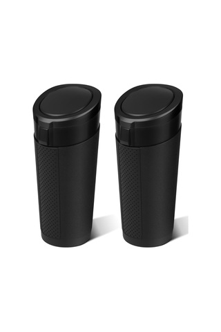 Kapaklı Siyah Araba Çöp Kutusu - 2'li Paket Mini Araba Çöp Kutusu Bardaklık - Küçük Sızdırmaz Araç Çöp Kutusu - Araba Düzenleyiciler